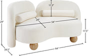 Daphne 64" Chenille Fabric Upholstered Loveseat in Cream - 44001Cream-L