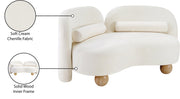 Daphne 64" Chenille Fabric Upholstered Loveseat in Cream - 44001Cream-L
