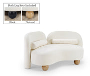 Daphne 64" Chenille Fabric Upholstered Loveseat in Cream - 44001Cream-L