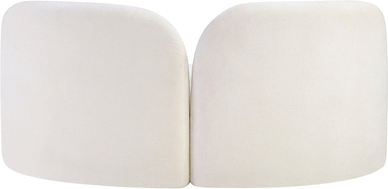 Daphne 64" Chenille Fabric Upholstered Loveseat in Cream - 44001Cream-L