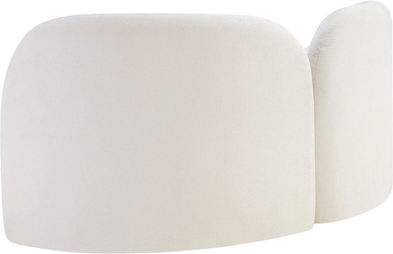Daphne 64" Chenille Fabric Upholstered Loveseat in Cream - 44001Cream-L