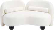 Daphne 64" Chenille Fabric Upholstered Loveseat in Cream - 44001Cream-L