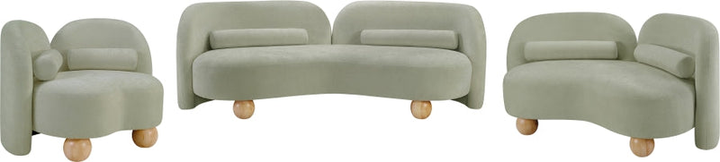 Daphne 64" Chenille Fabric Upholstered Loveseat in Mint - 44001Mint-L