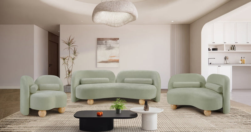 Daphne 64" Chenille Fabric Upholstered Loveseat in Mint - 44001Mint-L