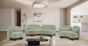 Daphne 64" Chenille Fabric Upholstered Loveseat in Mint - 44001Mint-L