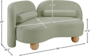 Daphne 64" Chenille Fabric Upholstered Loveseat in Mint - 44001Mint-L