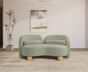 Daphne 64" Chenille Fabric Upholstered Loveseat in Mint - 44001Mint-L