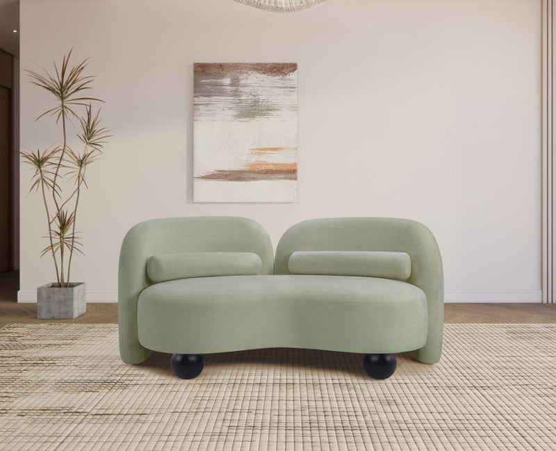Daphne 64" Chenille Fabric Upholstered Loveseat in Mint - 44001Mint-L