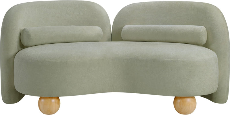 Daphne 64" Chenille Fabric Upholstered Loveseat in Mint - 44001Mint-L