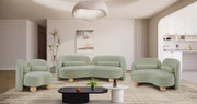 Daphne 64" Chenille Fabric Upholstered Loveseat in Mint - 44001Mint-L