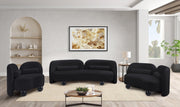Daphne 64" Velvet Upholstered Loveseat in Black - 44002Black-L