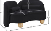 Daphne 64" Velvet Upholstered Loveseat in Black - 44002Black-L