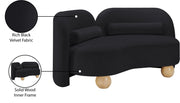 Daphne 64" Velvet Upholstered Loveseat in Black - 44002Black-L