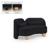 Daphne 64" Velvet Upholstered Loveseat in Black - 44002Black-L