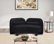 Daphne 64" Velvet Upholstered Loveseat in Black - 44002Black-L