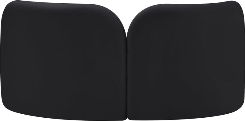 Daphne 64" Velvet Upholstered Loveseat in Black - 44002Black-L