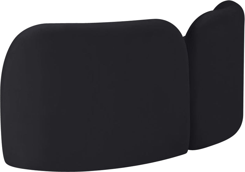 Daphne 64" Velvet Upholstered Loveseat in Black - 44002Black-L