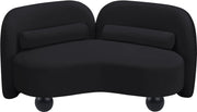 Daphne 64" Velvet Upholstered Loveseat in Black - 44002Black-L