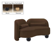 Daphne 64" Velvet Upholstered Loveseat in Brown - 44002Brown-L