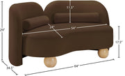 Daphne 64" Velvet Upholstered Loveseat in Brown - 44002Brown-L