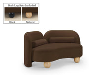 Daphne 64" Velvet Upholstered Loveseat in Brown - 44002Brown-L