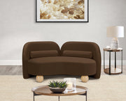 Daphne 64" Velvet Upholstered Loveseat in Brown - 44002Brown-L