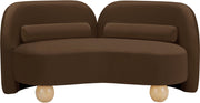 Daphne 64" Velvet Upholstered Loveseat in Brown - 44002Brown-L
