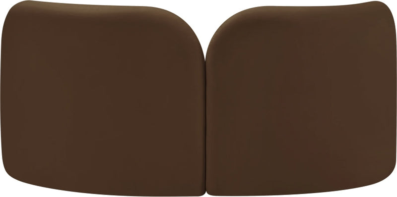 Daphne 64" Velvet Upholstered Loveseat in Brown - 44002Brown-L
