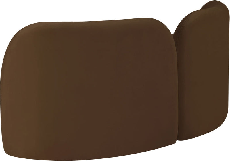 Daphne 64" Velvet Upholstered Loveseat in Brown - 44002Brown-L