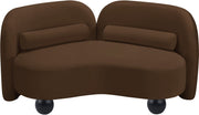 Daphne 64" Velvet Upholstered Loveseat in Brown - 44002Brown-L