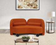 Daphne 64" Velvet Upholstered Loveseat in Cognac - 44002Cognac-L