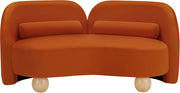 Daphne 64" Velvet Upholstered Loveseat in Cognac - 44002Cognac-L