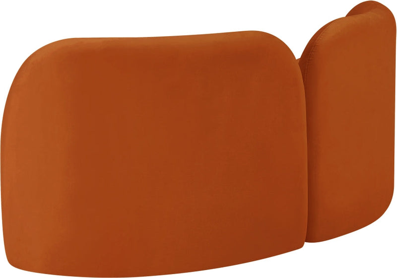 Daphne 64" Velvet Upholstered Loveseat in Cognac - 44002Cognac-L