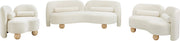Daphne 64" Velvet Upholstered Loveseat in Cream - 44002Cream-L