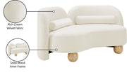 Daphne 64" Velvet Upholstered Loveseat in Cream - 44002Cream-L
