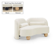 Daphne 64" Velvet Upholstered Loveseat in Cream - 44002Cream-L