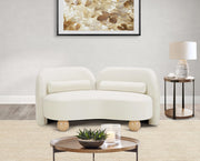 Daphne 64" Velvet Upholstered Loveseat in Cream - 44002Cream-L