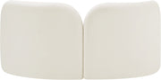 Daphne 64" Velvet Upholstered Loveseat in Cream - 44002Cream-L