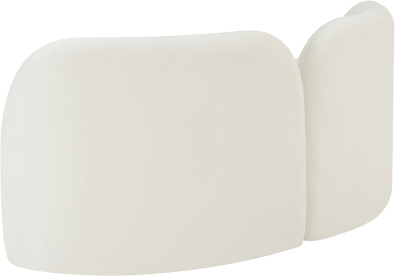 Daphne 64" Velvet Upholstered Loveseat in Cream - 44002Cream-L