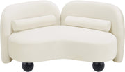 Daphne 64" Velvet Upholstered Loveseat in Cream - 44002Cream-L