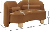 Daphne 64" Velvet Upholstered Loveseat in Saddle - 44002Saddle-L
