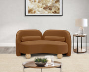 Daphne 64" Velvet Upholstered Loveseat in Saddle - 44002Saddle-L