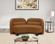 Daphne 64" Velvet Upholstered Loveseat in Saddle - 44002Saddle-L