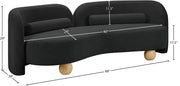 Daphne 89" Boucle Fabric Upholstered Sofa in Black - 44003Black-S