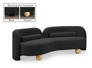 Daphne 89" Boucle Fabric Upholstered Sofa in Black - 44003Black-S