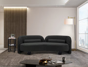 Daphne 89" Boucle Fabric Upholstered Sofa in Black - 44003Black-S