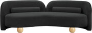 Daphne 89" Boucle Fabric Upholstered Sofa in Black - 44003Black-S