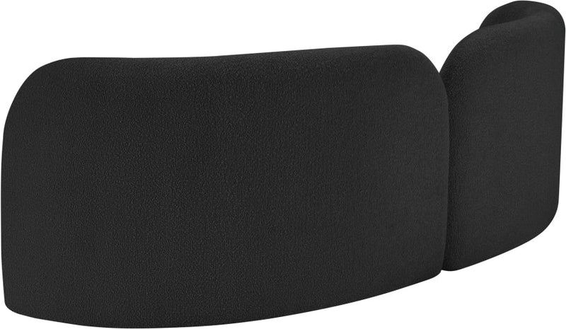 Daphne 89" Boucle Fabric Upholstered Sofa in Black - 44003Black-S