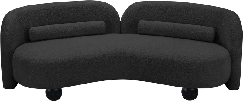 Daphne 89" Boucle Fabric Upholstered Sofa in Black - 44003Black-S