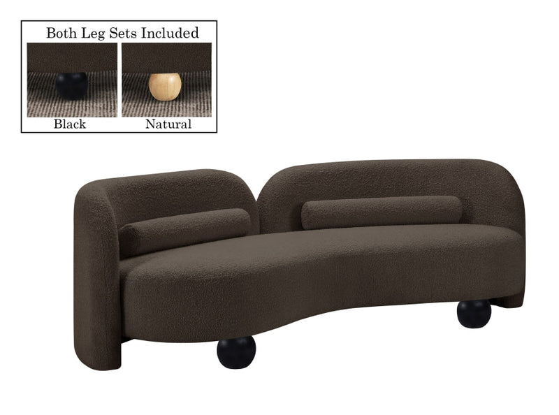 Daphne 89" Boucle Fabric Upholstered Sofa in Brown - 44003Brown-S